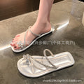 2025 summer new fashion versatile flip-flops - trendy beach thongs, korean style women's sandals