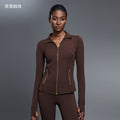 Autumn long-sleeve yoga top - stretchy, slim-fit activewear jacket for women - outdoor cycling, running, and fitness - model d25151