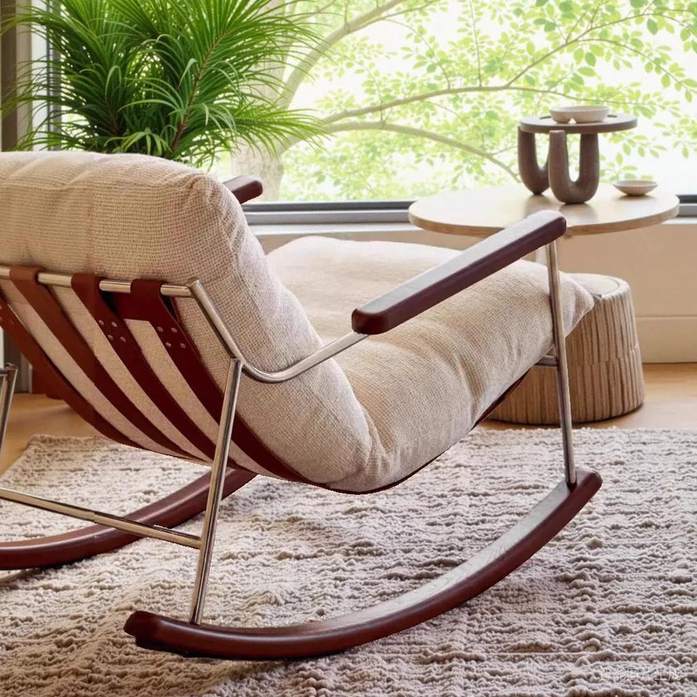 Single fika rocking chair italianaccessible luxury casual sofa rocking chair living room balcony lazy rocking chair sofa wholesale