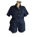 European and american cross-border women's fashion:  autumn new collection - solid color turn-down collar button-down short sleeve shirt and wide-leg shorts set