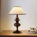 Vintage-inspired cotton linen lampshade bedside table lamp - perfect for bedroom, b&b, study, and creating a retro ambiance