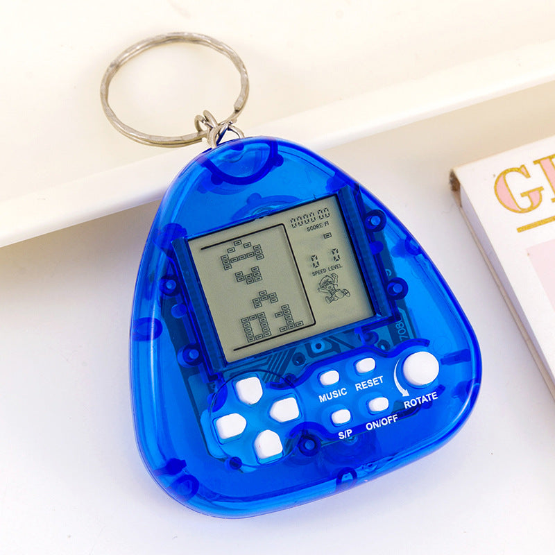 tetris game console - mini triangle handheld arcade game toy keychain charm
