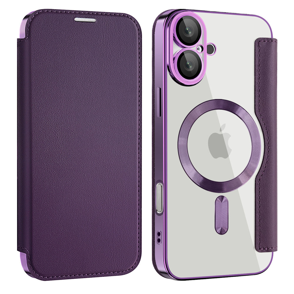 Popular apple 16plus flip leather case mobile phone case iphone15 magnetic anti-fall 13 protective cover cross-border