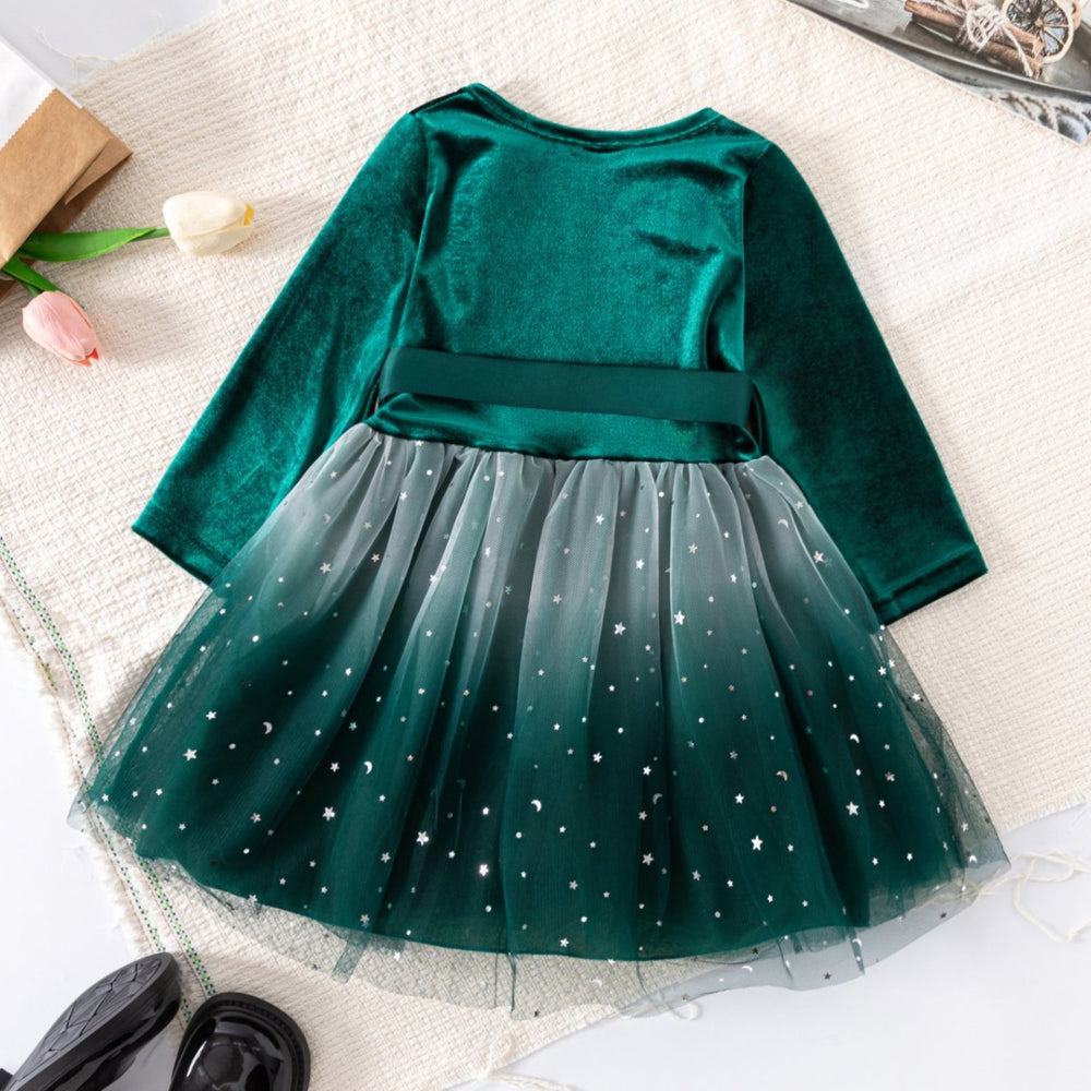New girls' clothing: red long-sleeve dress for baby girls - new year's outfit - direct from the manufacturer