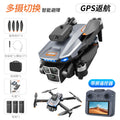 S158 gray [ 4.5inch screen control + gps automatic return + optical flow hover ] three electric boards