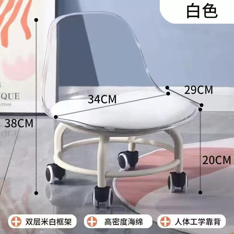Popular for homemultifunctional beauty seam round stool chair pulley low stool universal wheel small stool with wheels rental room stool