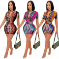 X5733 special offer: no returns or exchanges. please purchase with care. new fashion digital print v-neck long sleeve top and shorts two-piece set for women