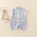 Summer 100-day first birthday sleeveless clothes, baby thin chinese style baby one-piece dress, climbing suit