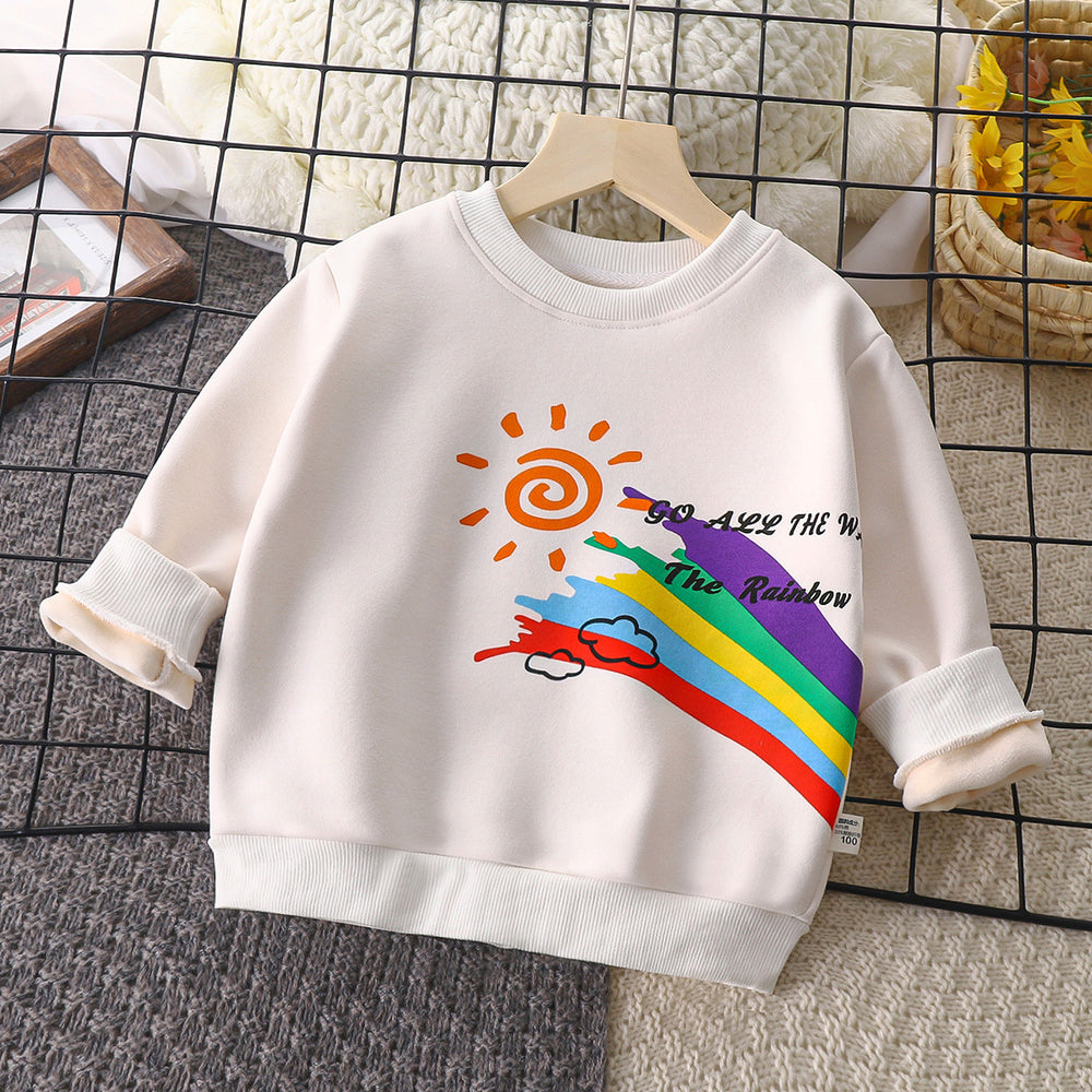Children's hoodies:  autumn collection - thickened long-sleeve t-shirts for boys and girls, infant and toddler pullover tops