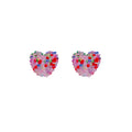 Korean style pink heart stud earrings - unique, stunning design, sweet, minimalist, versatile, and elegant earrings for women