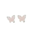 S925 silver needle pink temperament earrings gentle stylish niche super fairy girl heart ice crystal butterfly high-end earrings