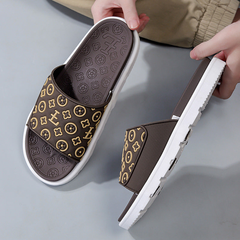 Casualcasualeasiest for match men's slippers popularthick soleplatform shoescouple slippers soft bottomnon-slipniche style slippersoutwear shoes