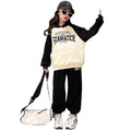 new stylish autumn/winter girls' fashion sweatshirt set - winter collection, mid-to-large size, fleece-lined two-piece activewear set