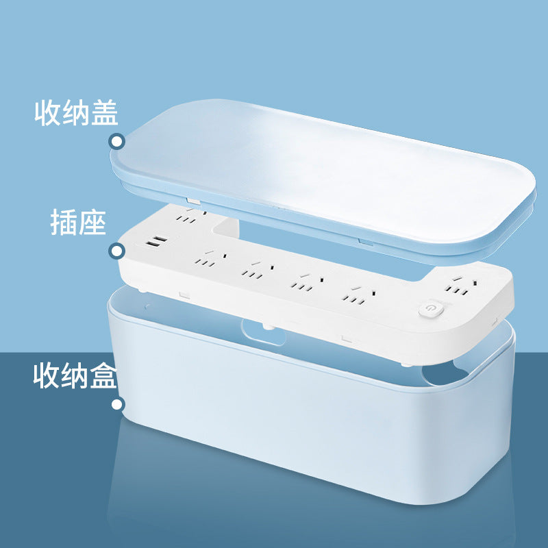 Wholesale spot storage box cable box power strip occlusion box desktop plug-in board power cord storage artifact plug-in board