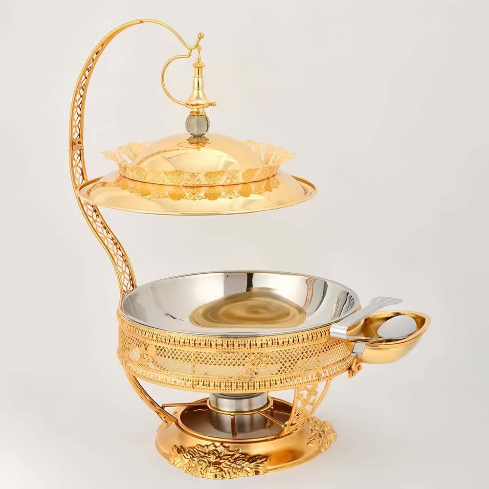Gold stainless steel buffet warmer - hotel hanging cover buffet stove - alcohol-fired heating and insulation furnace