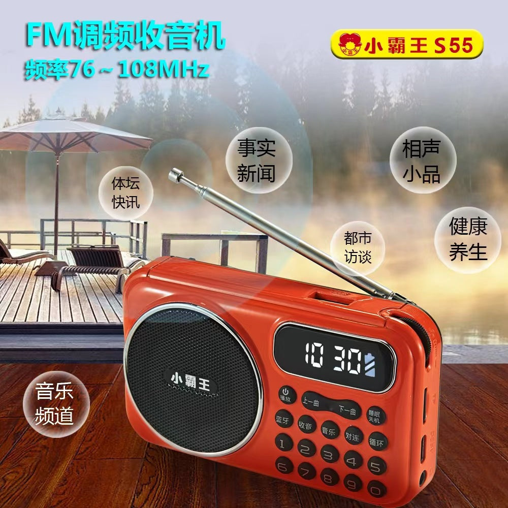 Little tyrant s55 radio card speaker portable mini audio elderly music player story machine