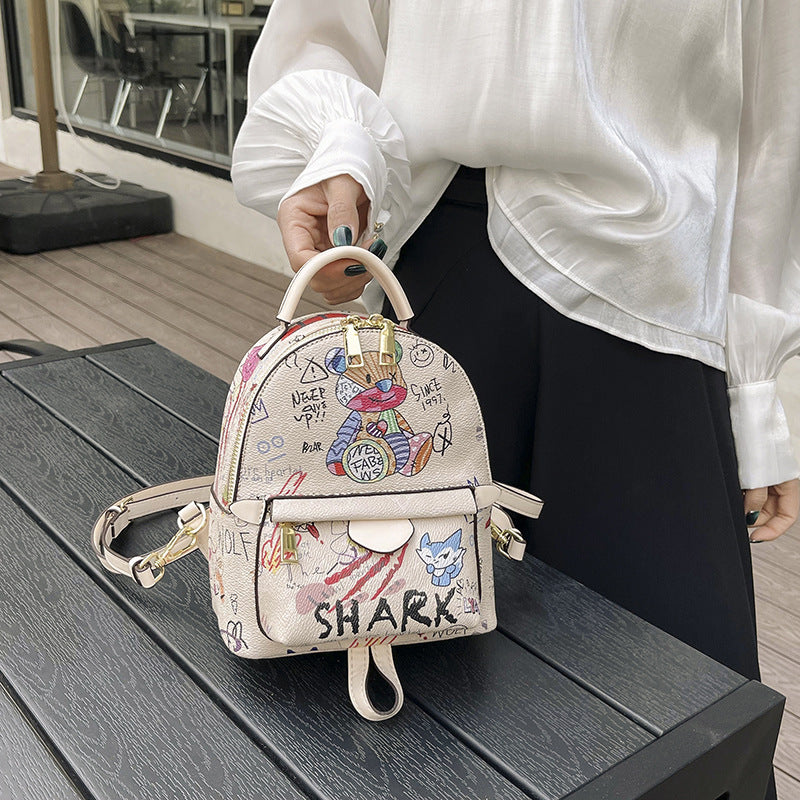Bags: new 2025 collection - mori girl style cartoon bear quirky & unique casual travel backpack - pu leather