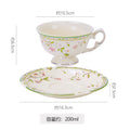 Vintage elegant court style ceramic coffee milk cup and saucer set - fresh, delicate afternoon tea, office drinking cup