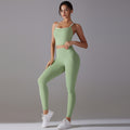 New antibacterial seamless underwear yoga set - beautiful back crisscross color block sports bra & fitness yoga outfit two-piece set