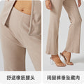 best sellinglooseslimming look ribbed sports pants casualloosestraight-leg wide-leg pants drape slightly flared pants
