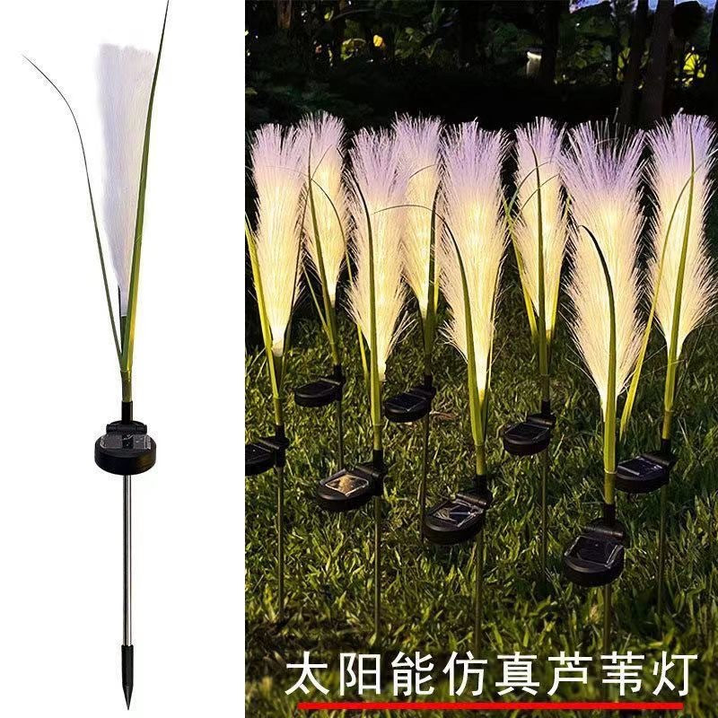 LED solar fiber optic reed floor plug light, outdoor simulated reed landscape garden decorative light Pu Wei lighting light