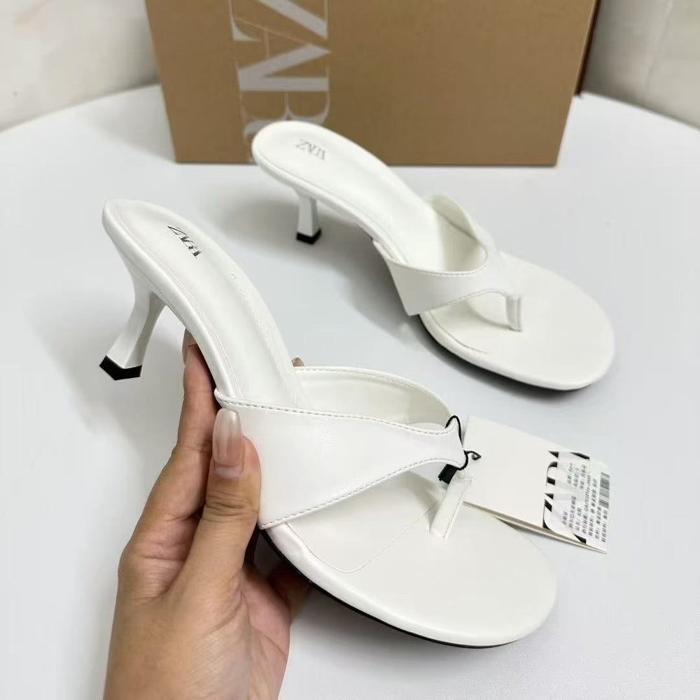 Za's 2025 new french-style thong sandals: elegant and versatile summer footwear