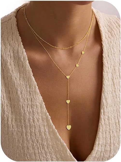 European and american amazon bestseller: double-layer heart necklace - trendy, instagrammable, elegant, sweet, and chic choker for women