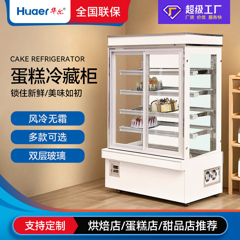 Customized marble cake display case for tabletop use, mousse dessert cabinet, commercial cold storage display case for duck neck and cooked food, keeping cakes fresh and refrigerated