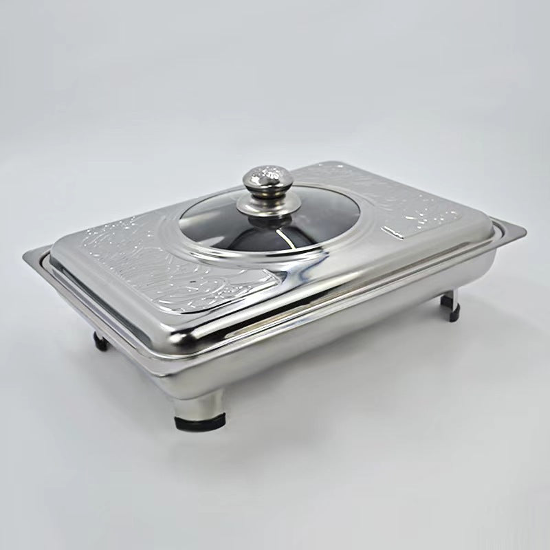 exclusive stainless steel square dining stove visual cover buffet stove detachable combination foot grilled fish alcohol stove