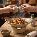 Retro high-looking double-ear ming stove tableware dry pot bullfrog potato stew chicken restaurant hotel commercial ceramic plate