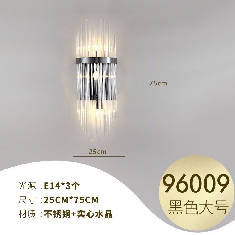 Accessible luxury style crystal wall lamp casual living room tv background wall bedroom bedside corridor aisle staircase wall lamp