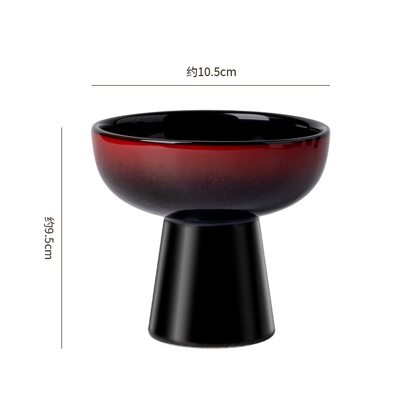 Japanese retro high-style fruit bowl - perfect for home living room, dried fruits, snacks, desserts, cakes, pastries, and candies - ceramic