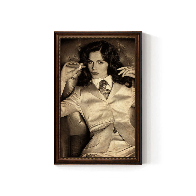 Cigar bar hanging painting American retro beautiful woman bar KTV box wall decoration painting industrial style tobacco and alcohol shop mural