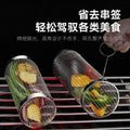 wholesale roasting cage stainless steel barbecue cage outdoor portable camping style picnic barbecue grill rotating rolling barbecue net