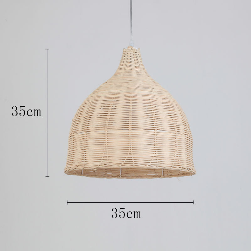 Vintage rattan straw hat chandelier rattan art round bird's nest Chinese pastoral hotel restaurant agritainment bed and breakfast straw hat lamp