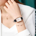 2022 tiktok & kuaishou traffic-driving exquisite little green watch women's quartz watch live stream square ladies' watch
