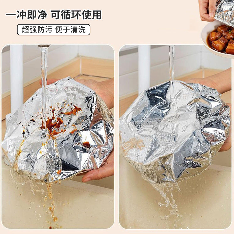 Aluminum foil insulation film dining table food insulation cover for home aluminum foil cling film cover insulation cover kitchen fresh insulation