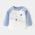 Babylon baby autumn clothes baby pure cotton home retropure cottonspring & fallintimates bottom shirt children's clothing shoulder open t-shirt