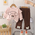 Girls' spring/autumn two-piece outfit set - stylish and trendy kids' spring clothes for 1-2 year old baby girls