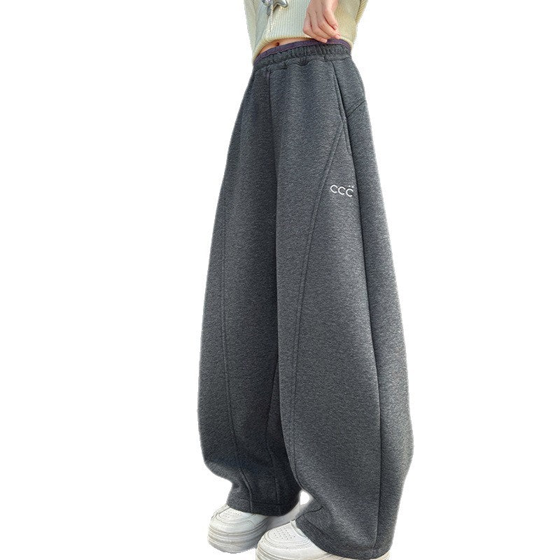 Girls' pants spring autumn sweatpants  new children's wide-leg pants spring style athletic casual pants mid-to-large children's straight-leg