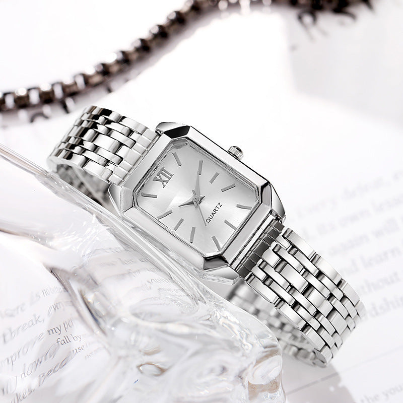 2025 new luxury dial stainless steel band women's watch - student fashion minimalist square quartz wristwatch - wholesale