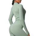 Naked-feel compression zip-up top - quick-dry yoga shirt, perfect for layering, casual wear, running, and fitness. customization available