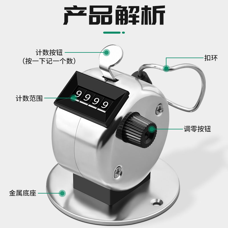 Manual mechanical traffic counter - metal hand-press counter - customer counter - clicker - counting device