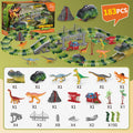 children's dinosaur track car toy diy assembly electric roller coaster tunnel versatile educational building blocks wholesale