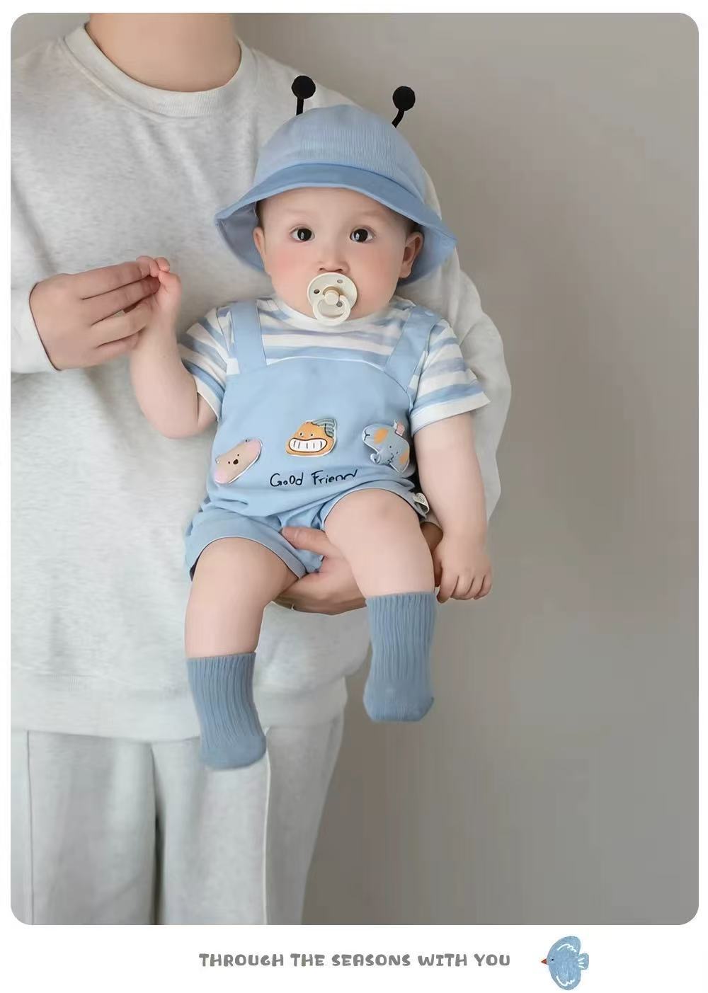 Summer newborn baby clothes, baby romper, cartoon short-sleeve, cartoon summer outfit, lightweight crawling suit, outdoor wear