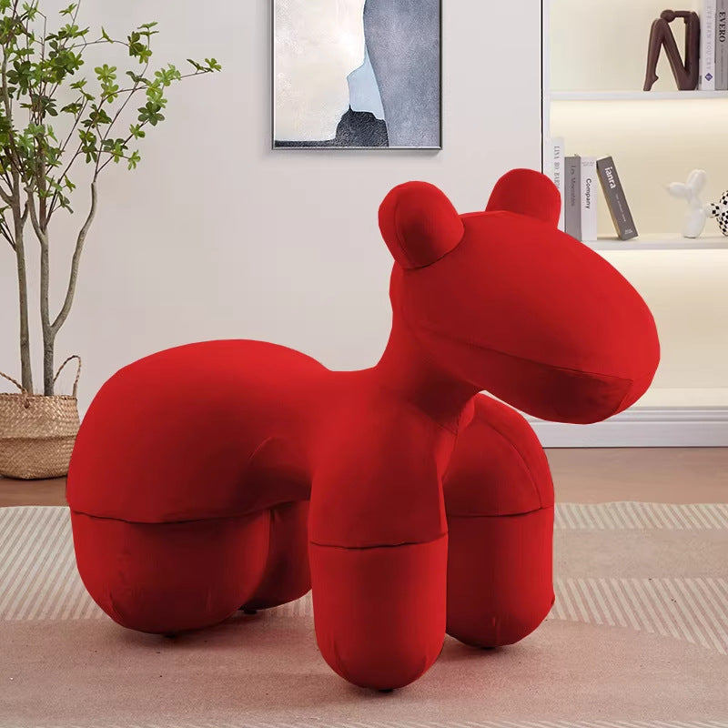 Creative pony chair - adorable kids' animal ride-on sofa stool - cartoon chair plush toy - home decor accent
