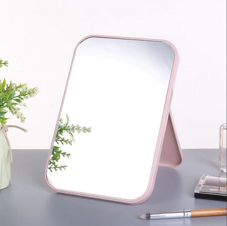 High-definition makeup mirror - desktop plastic vanity mirror - princess style beauty mirror with storage - stackable square design - ideal for home and travel