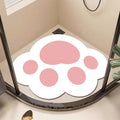 Cartoon cat paw bathroom non-slip mat - hollow silk loop rug for bathroom, shower, and bathrooms - anti-slip shower mat