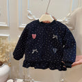 Autumn/winter girls' trendy three-layer quilted padded jacket, korean style warm top for baby girls, children's clothing