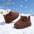 Korean style kids' snow boots - warm, fleece-lined, soft sole, non-slip cotton shoes for boys and girls, toddler shoes for ages 1-6